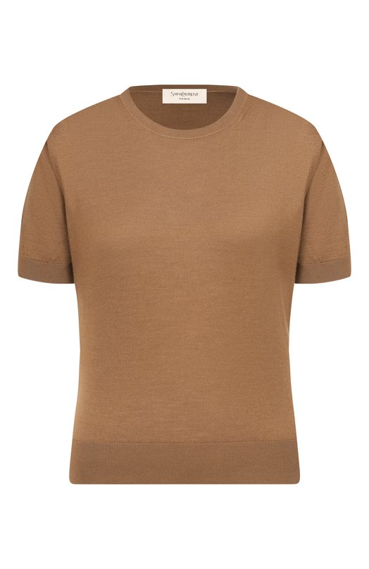 Пуловер из шерсти и кашемира Saint Laurent 858704/YAPK2 Коричневый 858704/YAPK2