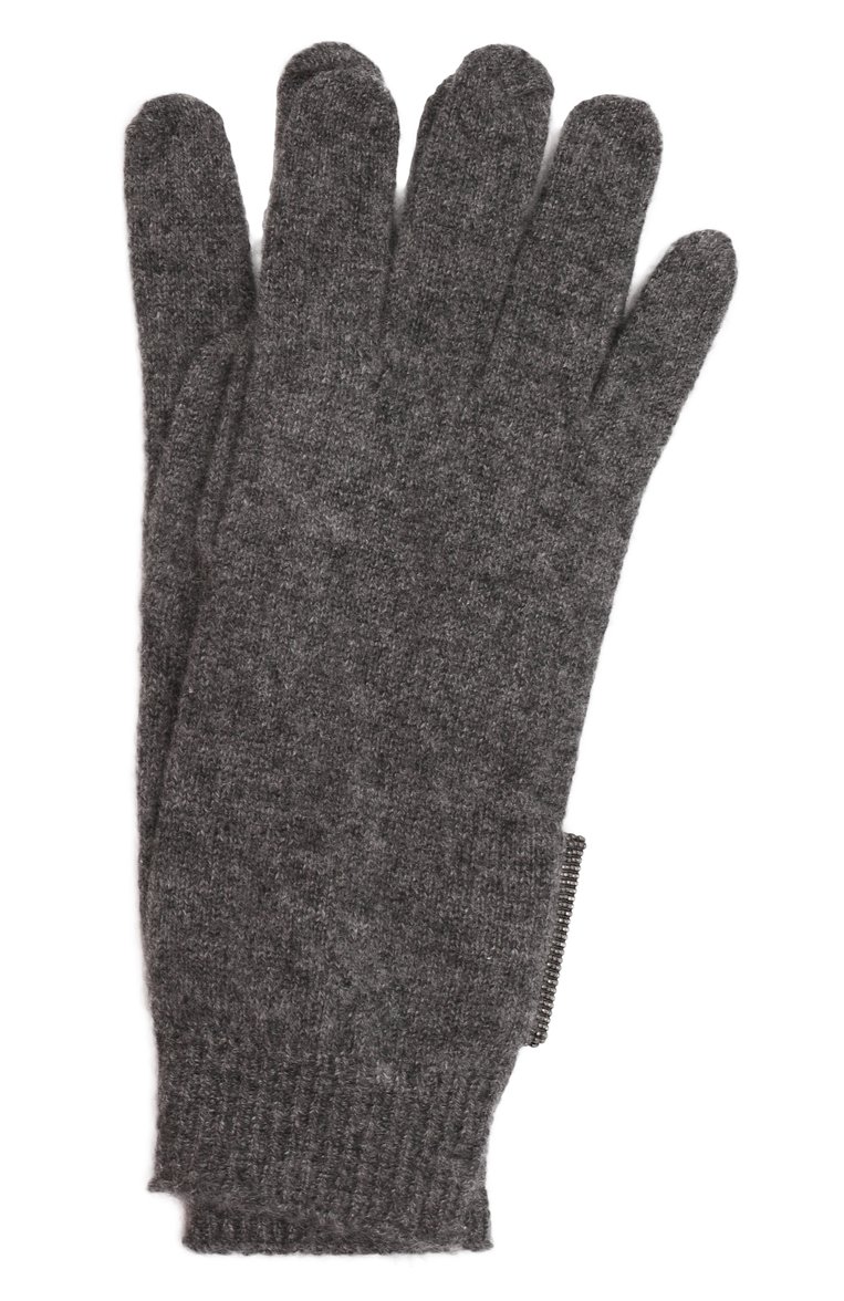 Детские кашемировые перчатки BRUNELLO CUCINELLI темно-серого цвета, арт. B12M14589B | Фото 1 (Материал: Текстиль, Кашемир, Шерсть; Материал сплава: Проставлено; Нос: Не проставлено)