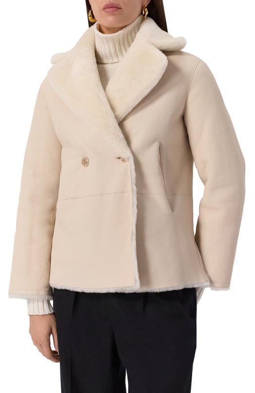 Дубленка из овчины Kiton D58673K0546F02 Кремовый  D58673K0546F02 Фото 6