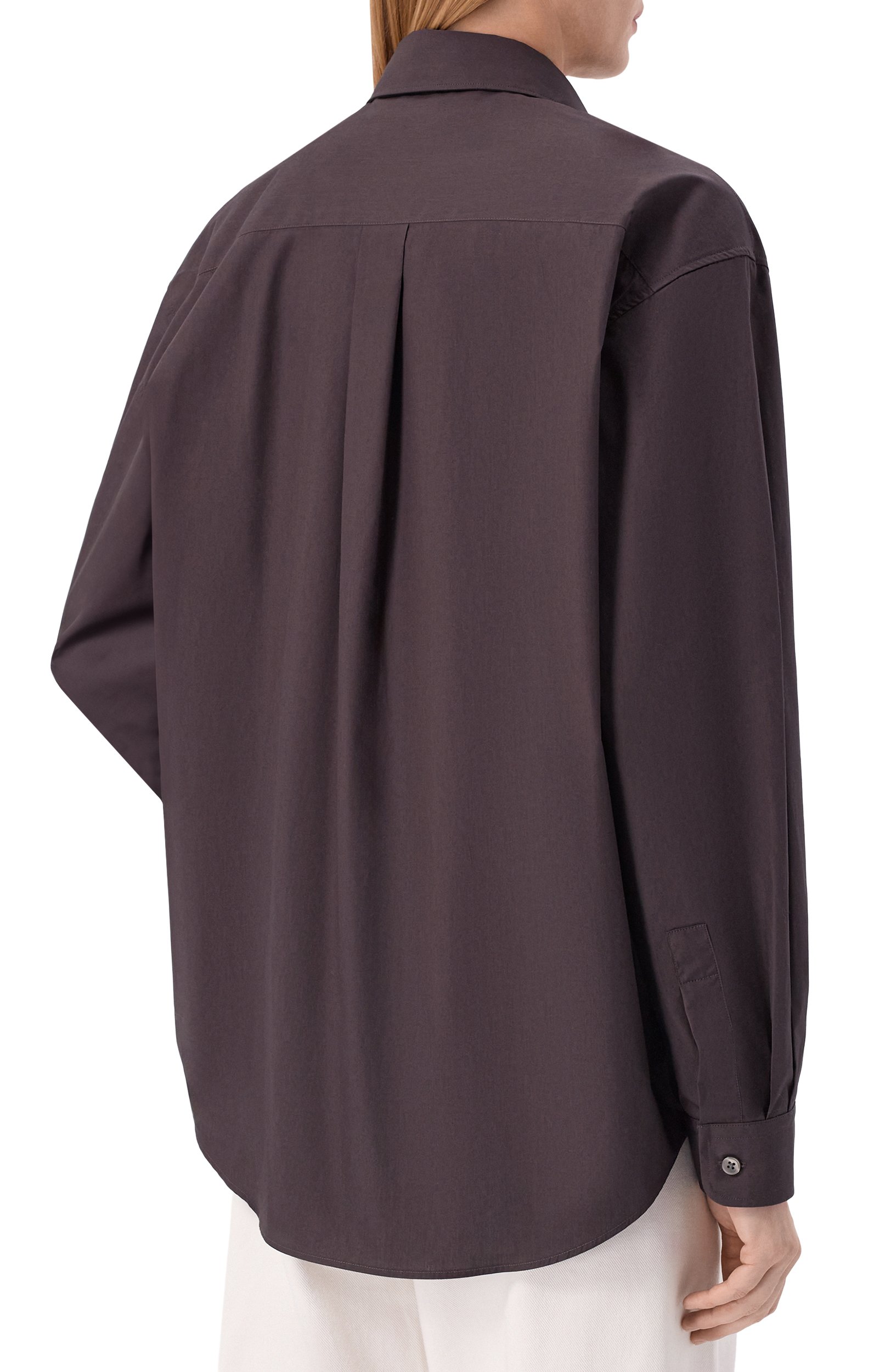 Хлопковая рубашка SPORTY AND RICH коричневого цвета по цене 31450 руб., арт. SI006711329BR29, фото 4 Хлопковая рубашка SPORTY AND RICH, арт. SI006711329BR29, фото 4