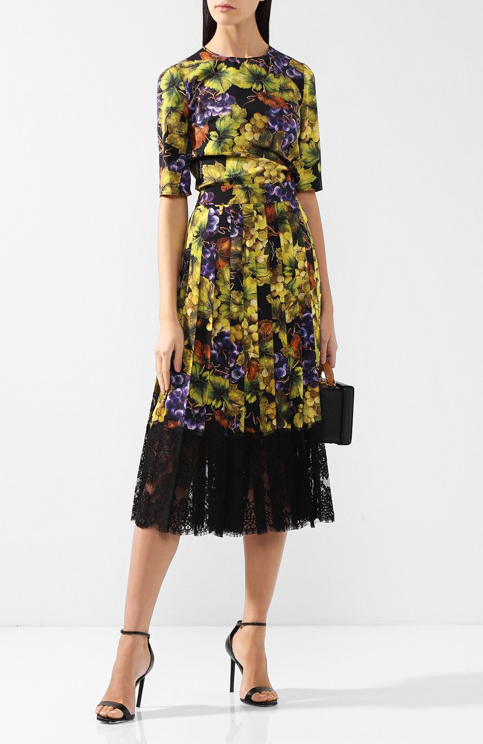 Шелковая юбка DOLCE & GABBANA желтого цвета по цене 185500 руб., арт. F4BFTT/FSATC, фото 2 Шелковая юбка DOLCE & GABBANA, арт. F4BFTT/FSATC, фото 2