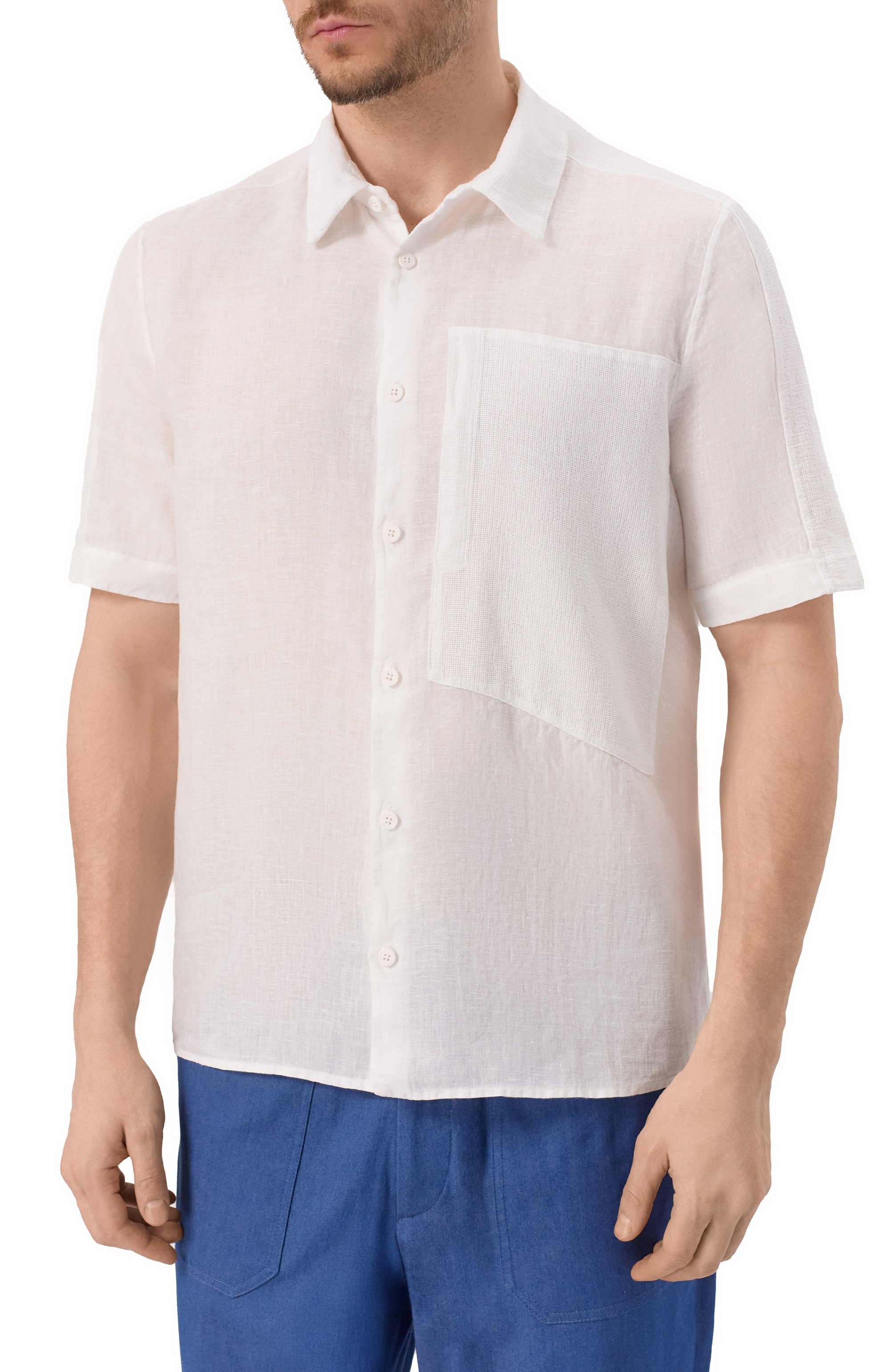 Рубашка изо льна и хлопка TRANSIT, арт. CFUTRZV312, фото 3