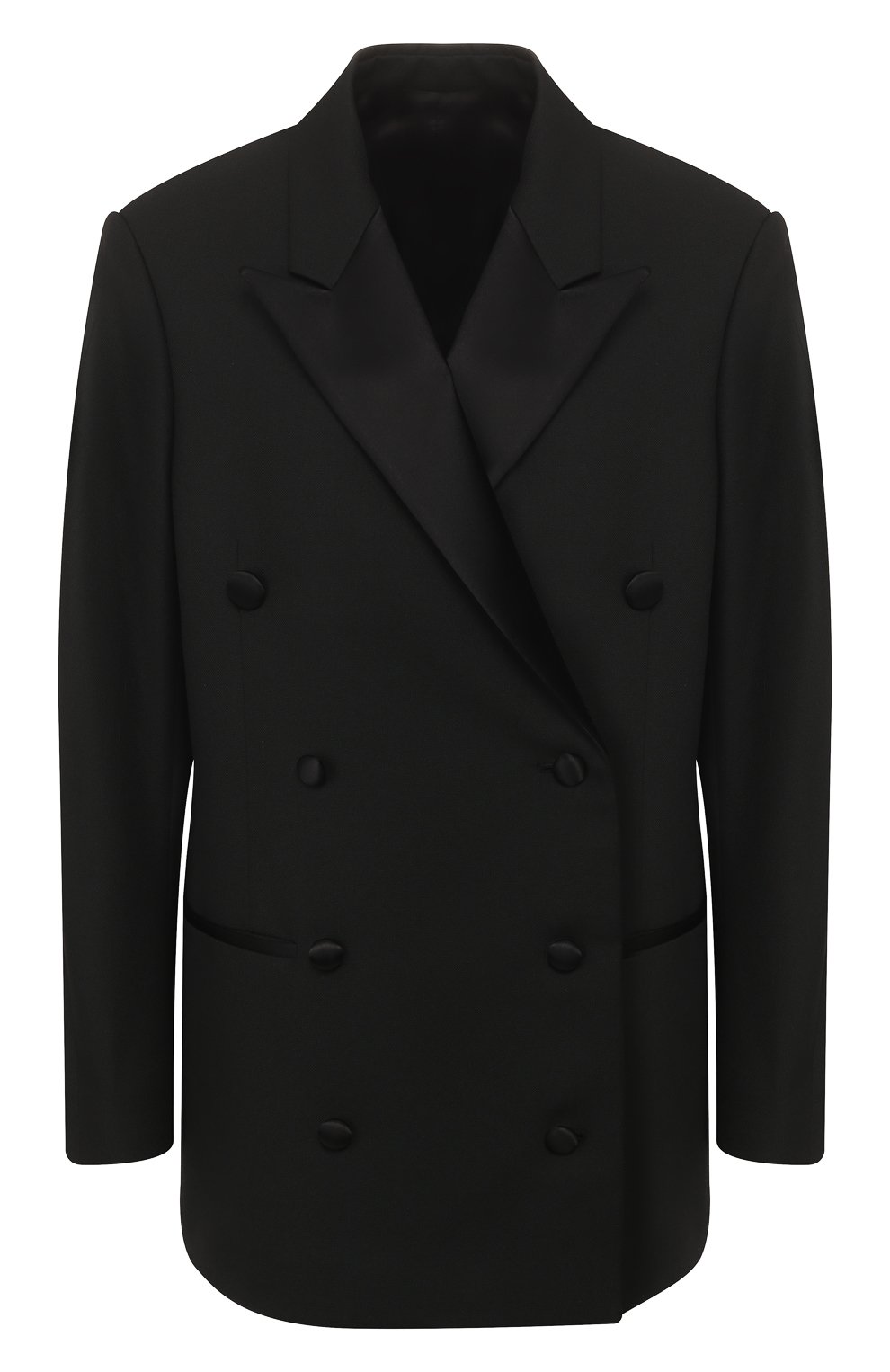 Двубортный жакет TOTEME черного цвета по цене 49000 руб., арт. L0RE0 TUXED0 201-119-704, фото 1 Двубортный жакет TOTEME, арт. L0RE0 TUXED0 201-119-704, фото 1