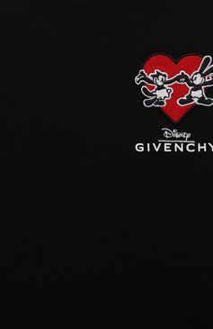 Детская хлопковая футболка GIVENCHY черного цвета, арт. H15365/4A-5A | Фото 3 (Девочки Кросс-КТ: футболка-одежда; Рукава: Короткие; Материал сплава: Проставлено; Материал внешний: Хлопок; Тематический товар: Disney; �Драгоценные камни: Проставлено; Ростовка одежда: 4 года | 104 см, 5 лет | 110 см)