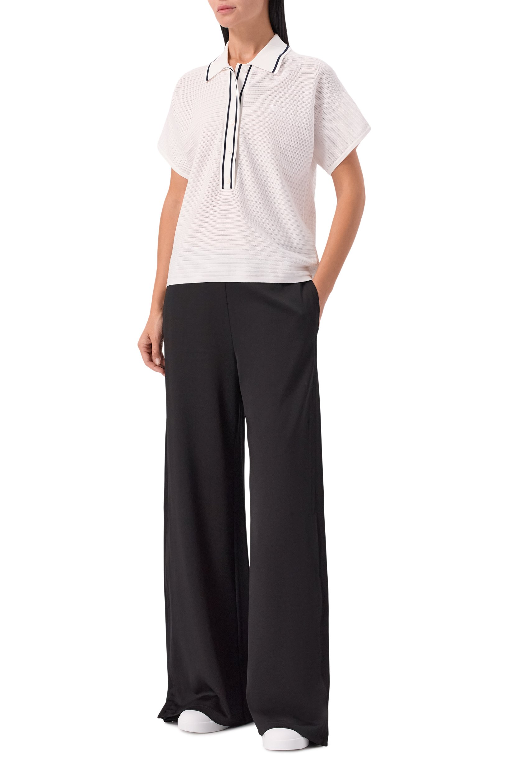 Поло EMPORIO ARMANI белого цвета по цене 45950 руб., арт. EW005142/AF29505, фото 2 Поло EMPORIO ARMANI, арт. EW005142/AF29505, фото 2