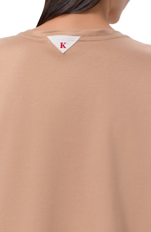 Хлопковая футболка Kiton D61449H0805104 Бежевый  D61449H0805104 Фото 5