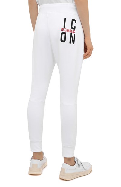 Хлопковые джоггеры DSQUARED2 белого цвета по цене 31850 руб., арт. S80KA0012/S25042, фото 4 Хлопковые джоггеры DSQUARED2, арт. S80KA0012/S25042, фото 4