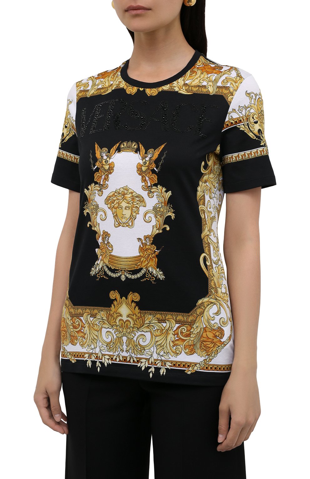 Хлопковая футболка VERSACE, арт. 1001532/1A01181, фото 3