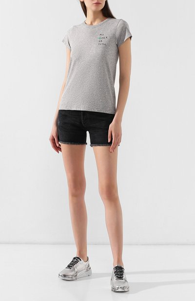 Хлопковая футболка RAG AND BONE серого цвета по цене 14350 руб., арт. W294C36CH, фото 2 Хлопковая футболка RAG AND BONE, арт. W294C36CH, фото 2