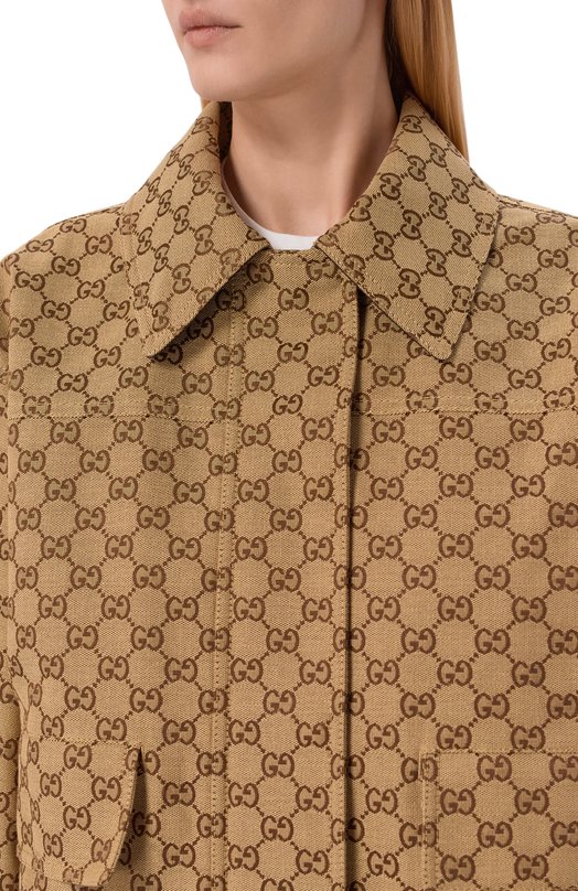 Хлопковая куртка Gucci 842660/ZAF4S Бежевый  842660/ZAF4S Фото 5