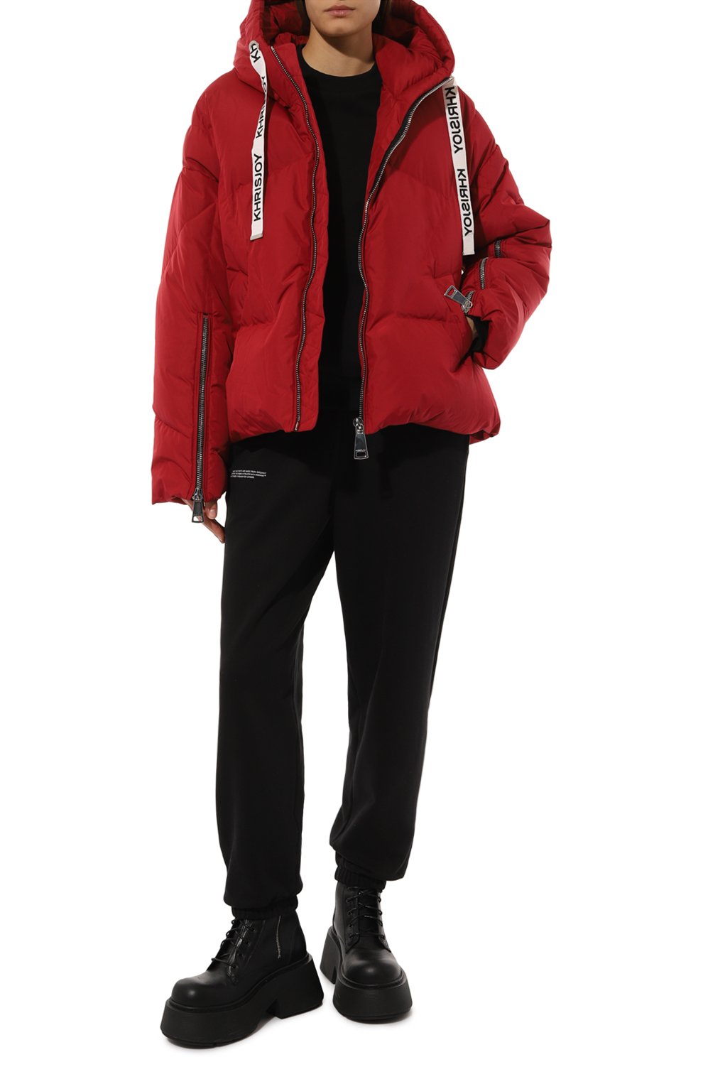 Пуховик KHRISJOY красного цвета по цене 187500 руб., арт. KWF24R0601/PS0001, фото 2 Пуховик KHRISJOY, арт. KWF24R0601/PS0001, фото 2