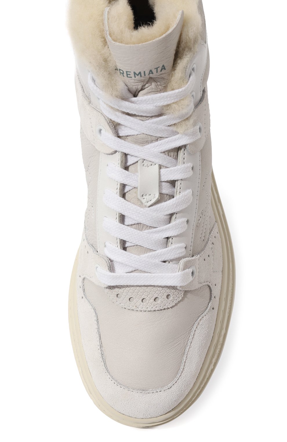 Комбинированные кеды quinn-d PREMIATA кремового цвета по цене 37900 руб., арт. MIDQUIND/VAR 6105, фото 6 Комбинированные кеды quinn-d PREMIATA, арт. MIDQUIND/VAR 6105, фото 6