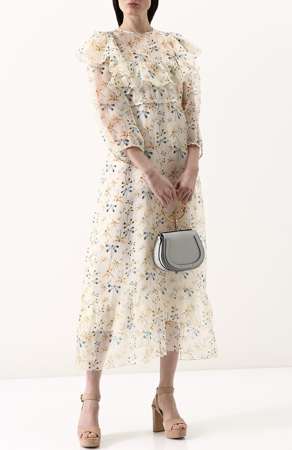 Замшевые босоножки на устойчивом каблуке MIU MIU, арт. 5XP675/XTP, фото 2