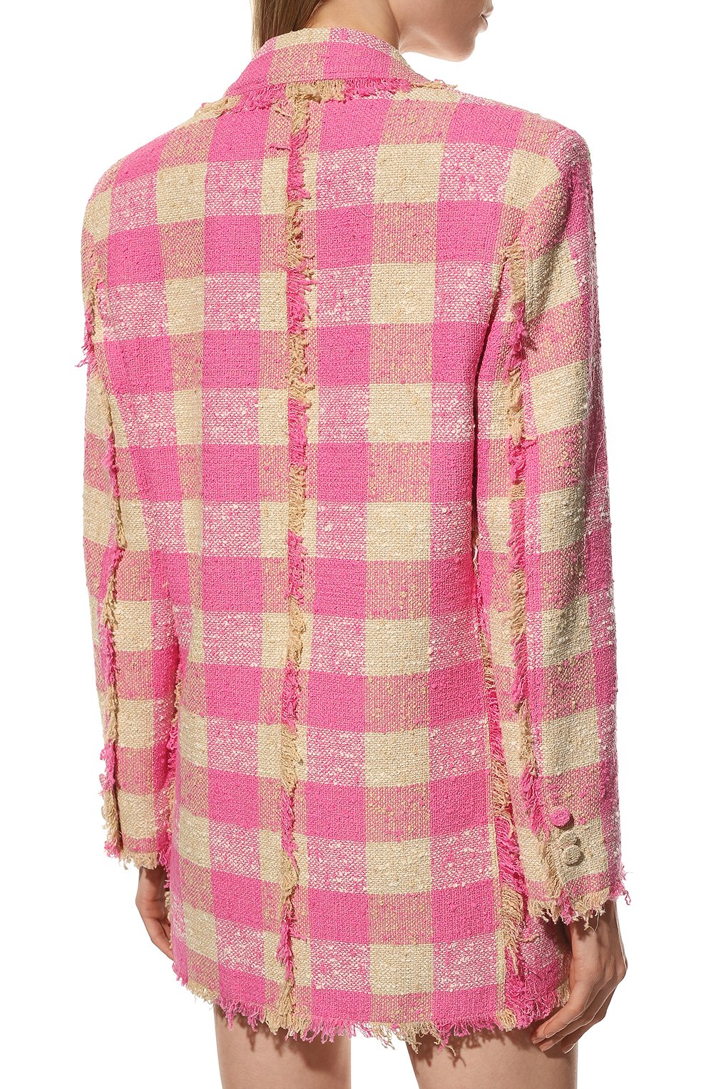 Хлопковый жакет MSGM розового цвета по цене 83750 руб., арт. 3242MDG106 227300, фото 4 Хлопковый жакет MSGM, арт. 3242MDG106 227300, фото 4
