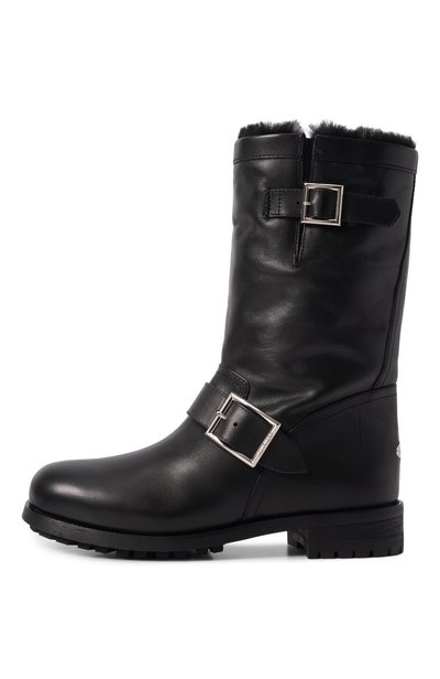 Кожаные ботинки biker JIMMY CHOO черного цвета по цене 165000 руб., арт. BIKERMIDGQM, фото 4 Кожаные ботинки biker JIMMY CHOO, арт. BIKERMIDGQM, фото 4