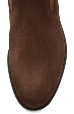 Мужские замшевые челси LORO PIANA коричневого цвета, арт. FAL3393 | Фото 5 (Материал внутренний: Натуральная кожа; Мужское Кросс-КТ: Челси-обувь; Материал внешний: Замша, Натуральная кожа; Подошва: Плоская; Материал утеплителя: Без утеплителя)