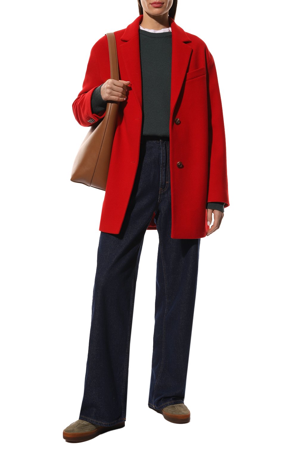Шерстяное полупальто OLOLOL красного цвета по цене 79000 руб., арт. OLCT004/2376.615/S22, фото 2 Шерстяное полупальто OLOLOL, арт. OLCT004/2376.615/S22, фото 2