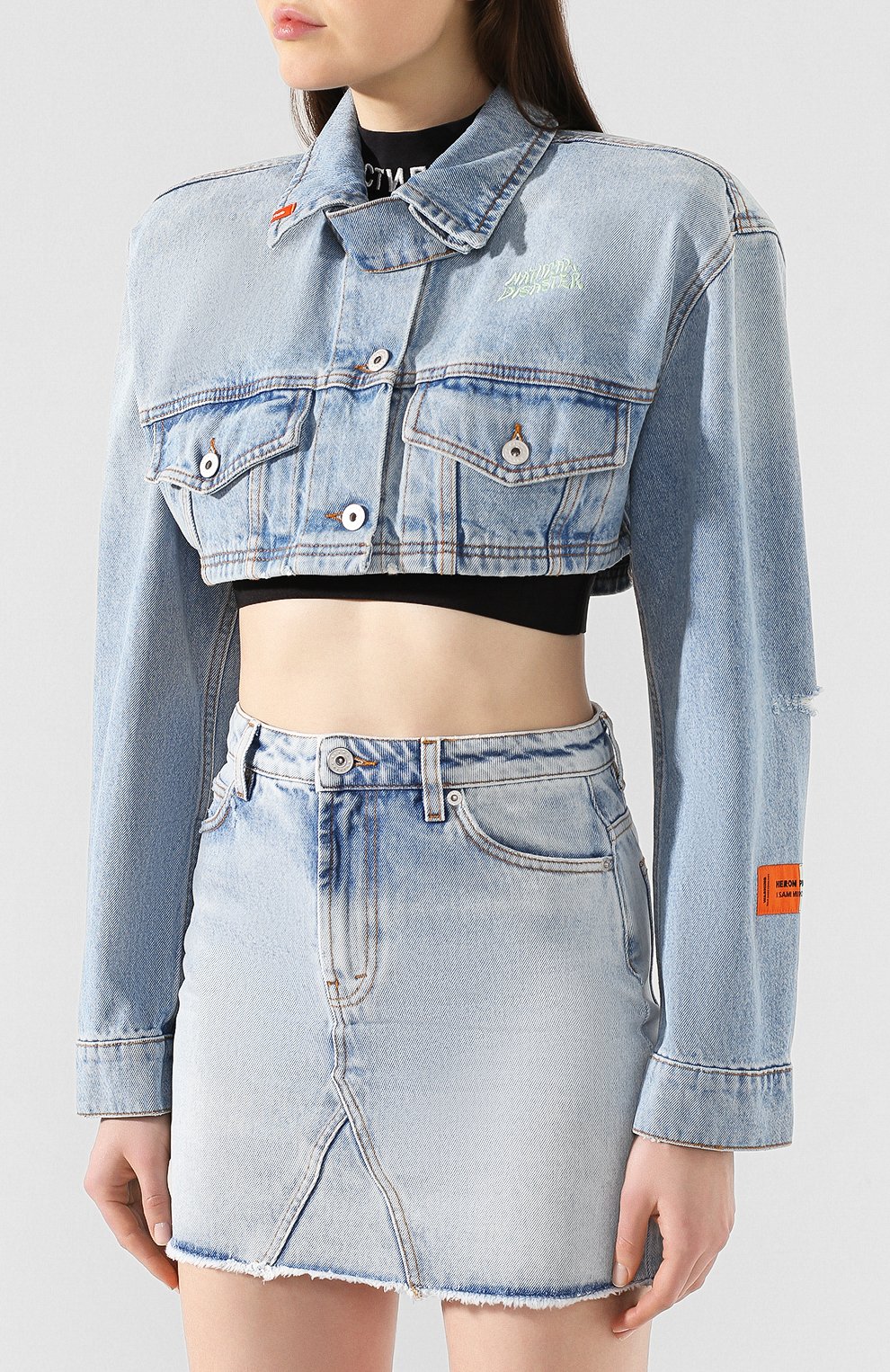 Джинсовая куртка HERON PRESTON голубого цвета по цене 69400 руб., арт. HWYE004R206410117344, фото 3 Джинсовая куртка HERON PRESTON, арт. HWYE004R206410117344, фото 3