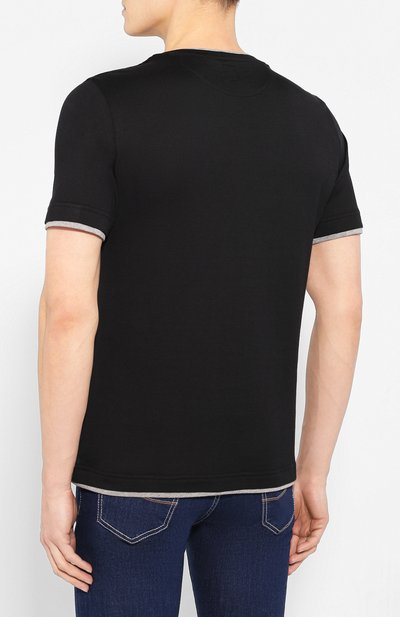 Хлопковая футболка ELEVENTY PLATINUM черного цвета по цене 15800 руб., арт. A75TSHA03 JER0A006, фото 4 Хлопковая футболка ELEVENTY PLATINUM, арт. A75TSHA03 JER0A006, фото 4