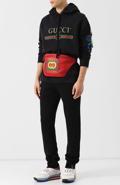 Кожаная поясная сумка GUCCI красного цвета по цене 141120 руб., арт. 530412/0GDCT, фото 2 Кожаная поясная сумка GUCCI, арт. 530412/0GDCT, фото 2