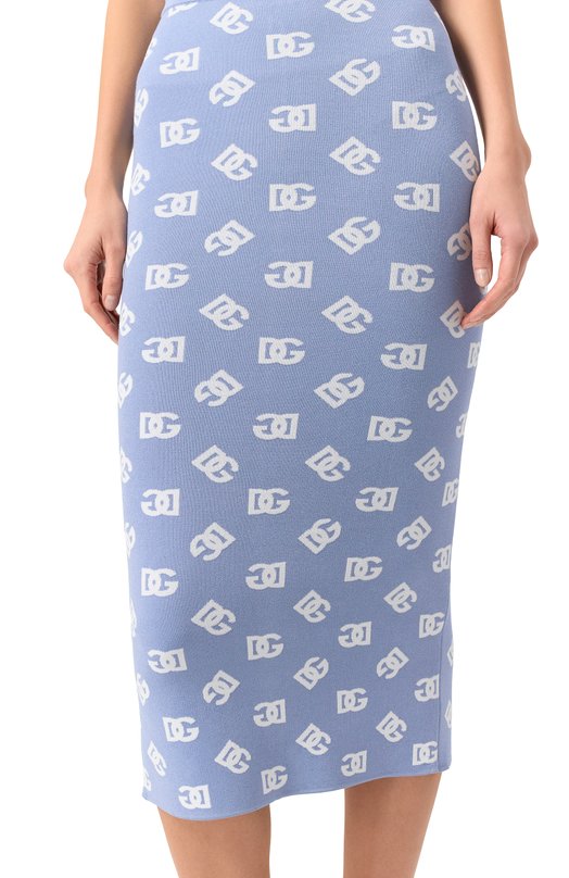 Юбка из вискозы Dolce & Gabbana FX002T/JFMGT Голубой  FX002T/JFMGT Фото 5