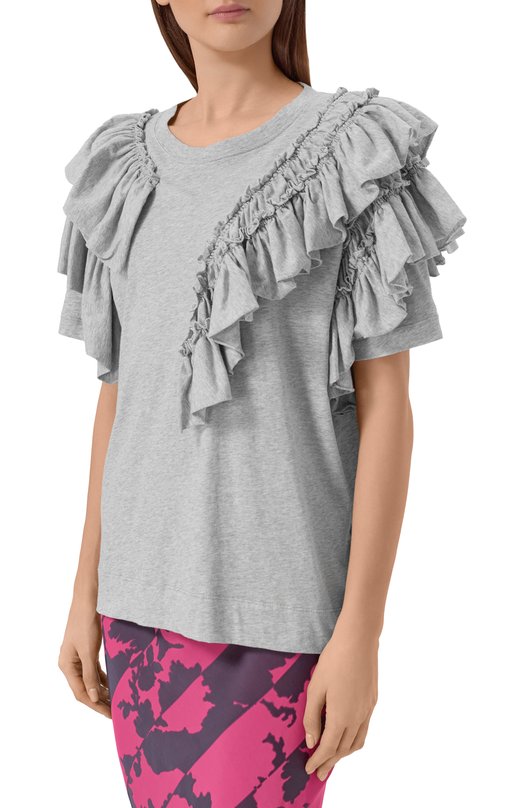 Хлопковая футболка Dries Van Noten 011143/3606 Серый  011143/3606 Фото 3