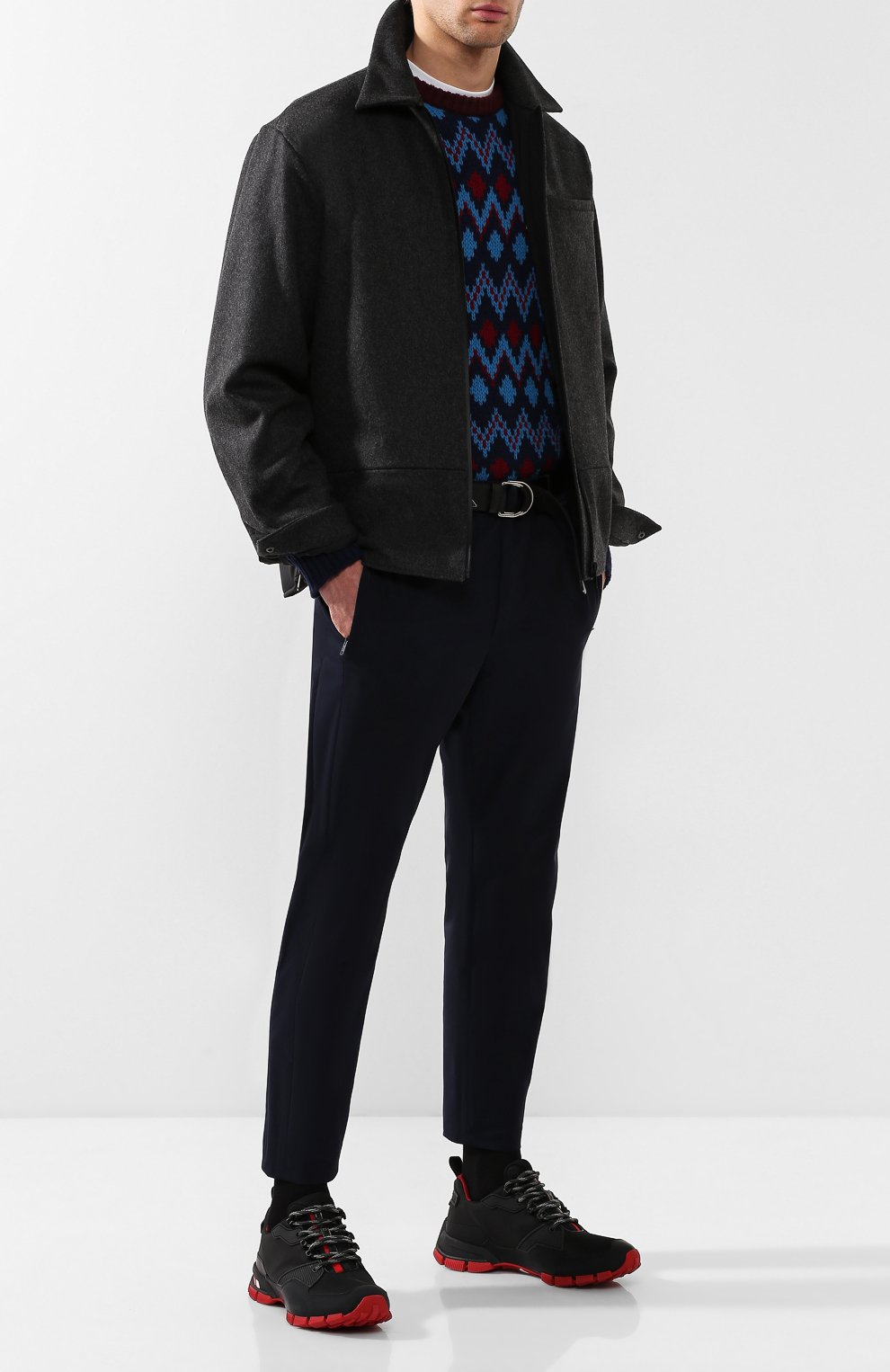 Комбинированные кроссовки PRADA, арт. 4E3147-1OZ0-F0H0Y, фото 2