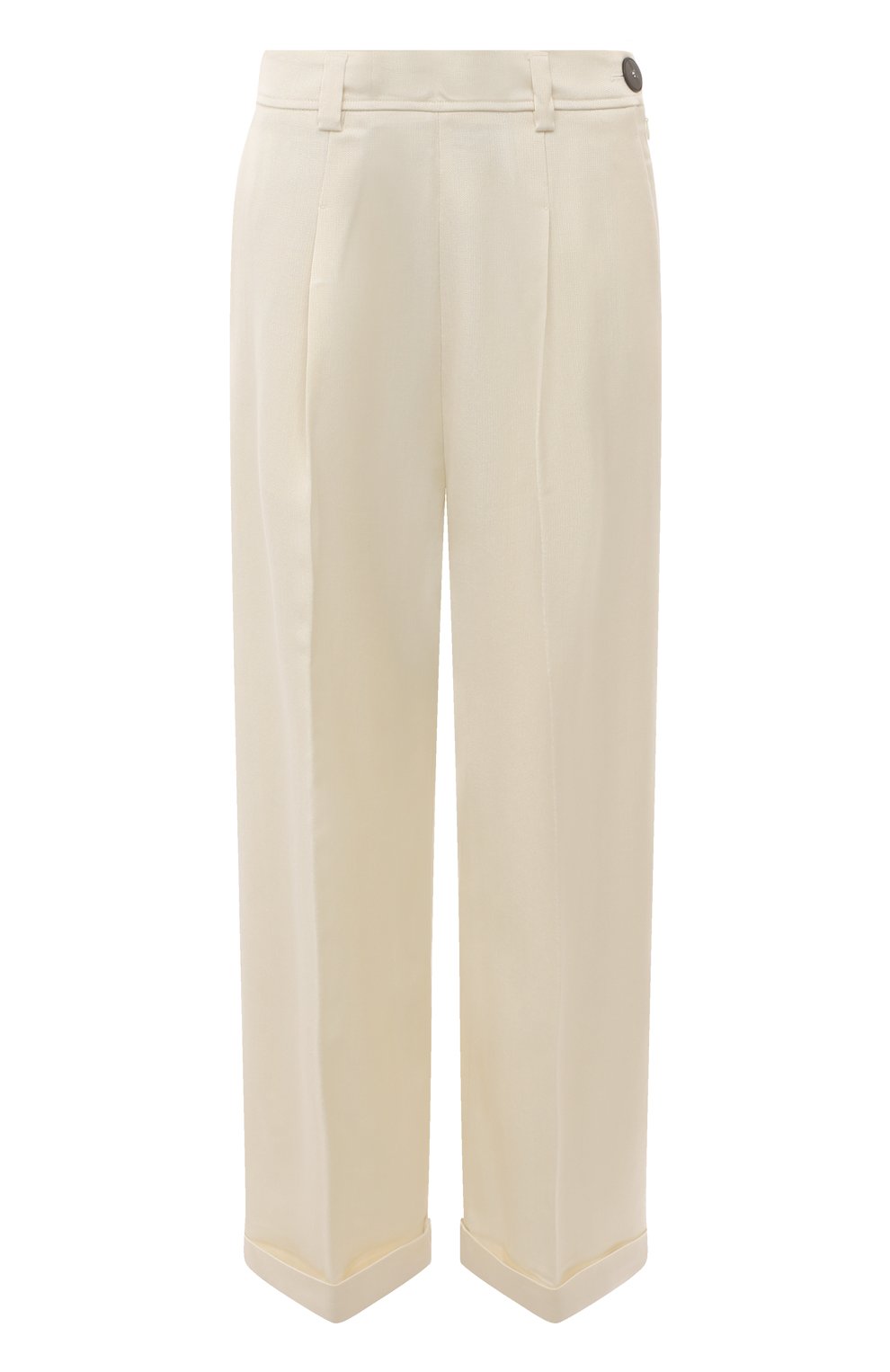Брюки из вискозы и кашемира FORTE_FORTE кремового цвета по цене 47650 руб., арт. 10632, фото 1 Брюки из вискозы и кашемира FORTE_FORTE, арт. 10632, фото 1