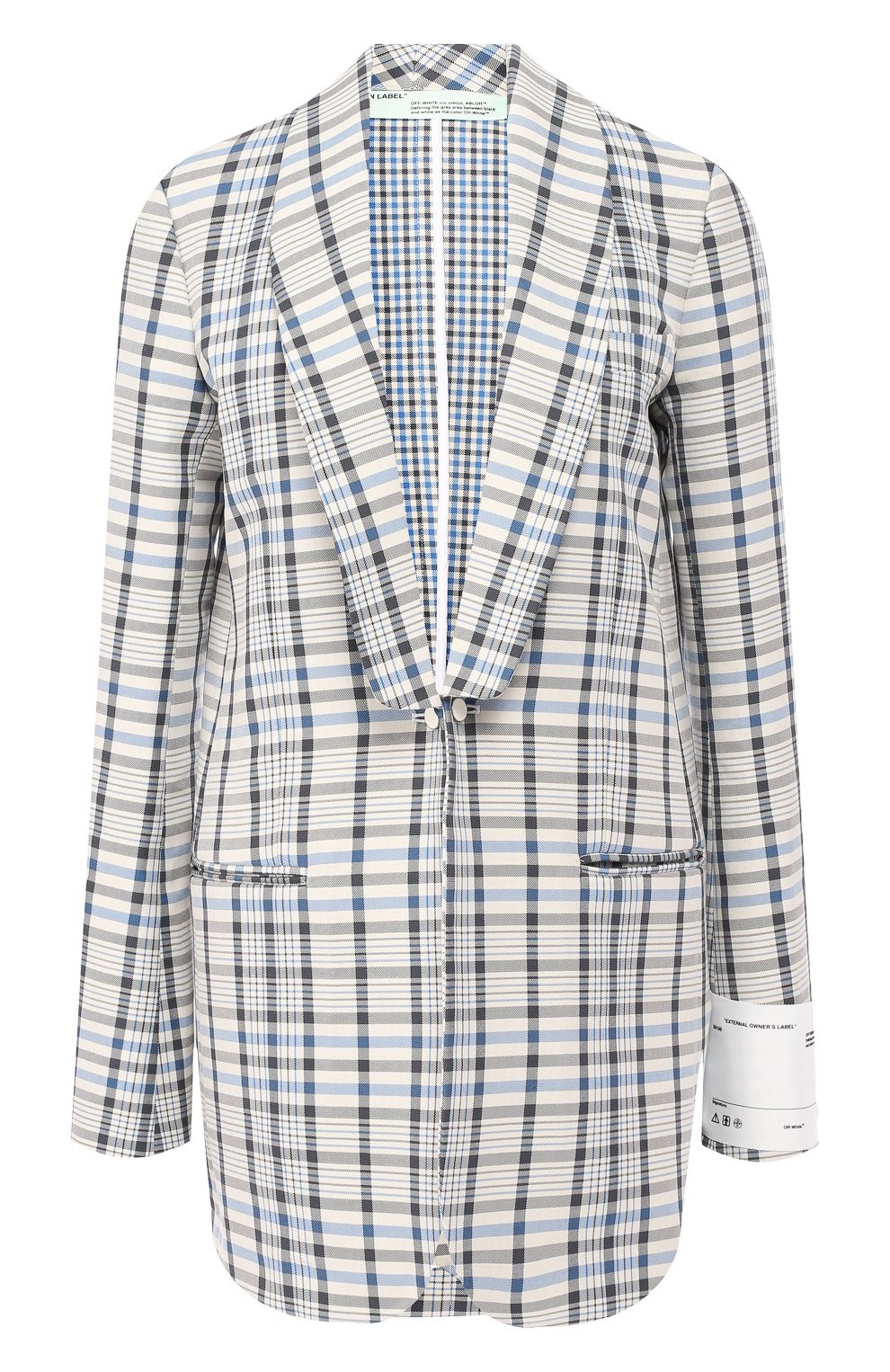 Хлопковый жакет OFF-WHITE серого цвета по цене 131500 руб., арт. 0WEF029S19D700449900, фото 1 Хлопковый жакет OFF-WHITE, арт. 0WEF029S19D700449900, фото 1