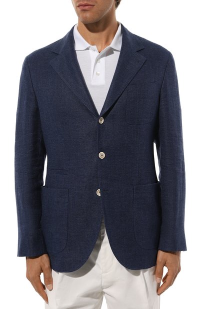 Пиджак изо льна и шерсти BRUNELLO CUCINELLI темно-синего цвета по цене 380000 руб., арт. MW4827BND, фото 5 Пиджак изо льна и шерсти BRUNELLO CUCINELLI, арт. MW4827BND, фото 5