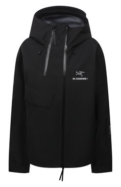 Женская куртка с капюшоном arc’teryx x jil sander+ JIL SANDER черного цвета, арт. JPPT684212-WT466818A | Фото 1 (Длина (верхняя одежда): Короткие; Материал внешний: Синтетический материал; Рукава: Длинные; Кросс-КТ: Куртка, Ветровка; Стили: Спорт-шик; Драгоценные камни: Проставлено; Материал сплава: Проставлено)