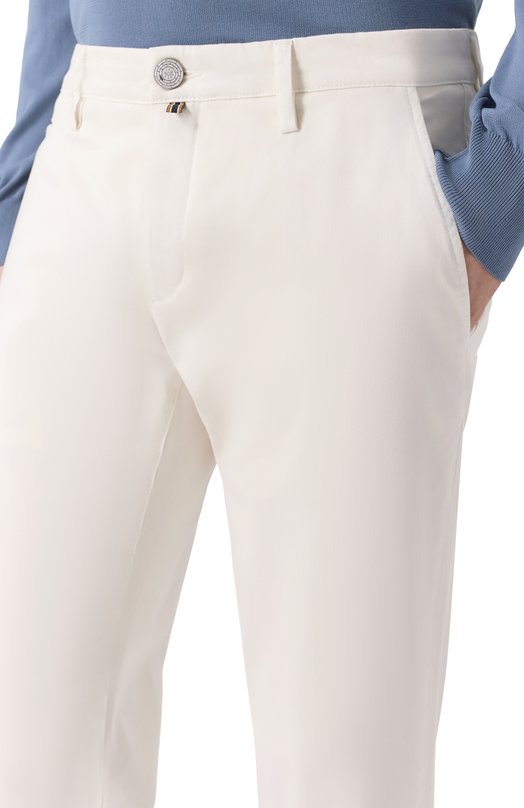 Хлопковые брюки Jacob Cohen JUM_P0001 001 S3755 TR Кремовый  JUM_P0001 001 S3755 TR Фото 5