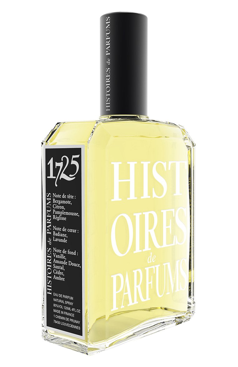 Мужской парфюмерная вода 1725 (120ml) HISTOIRES DE PARFUMS бесцветного цвета, арт. 1725BF | Фото 1 (Региональные ограничения белый список (Axapta Mercury): Не проставлено; Нос: Не проставлено; Тип продукта - парфюмерия: Парфюмерная вода; Тип аромата: Фужерный; Ограничения доставки: flammable)
