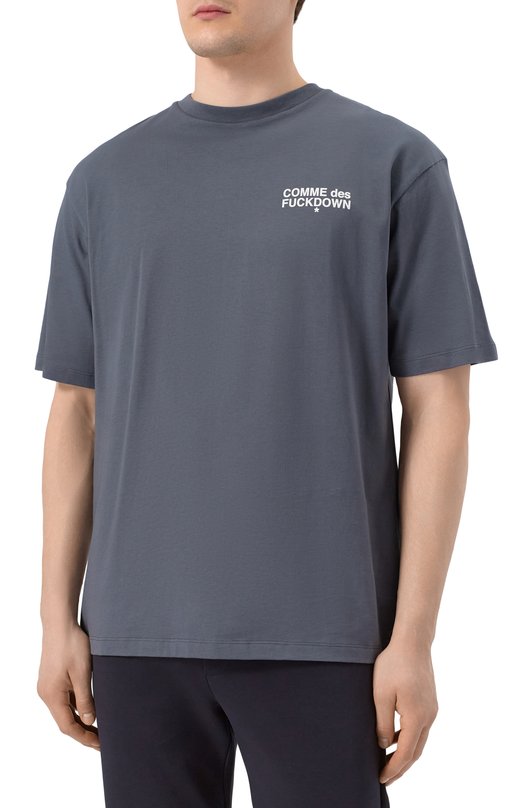 Хлопковая футболка Comme des Fuckdown CFABM01509 Серый  CFABM01509 Фото 3