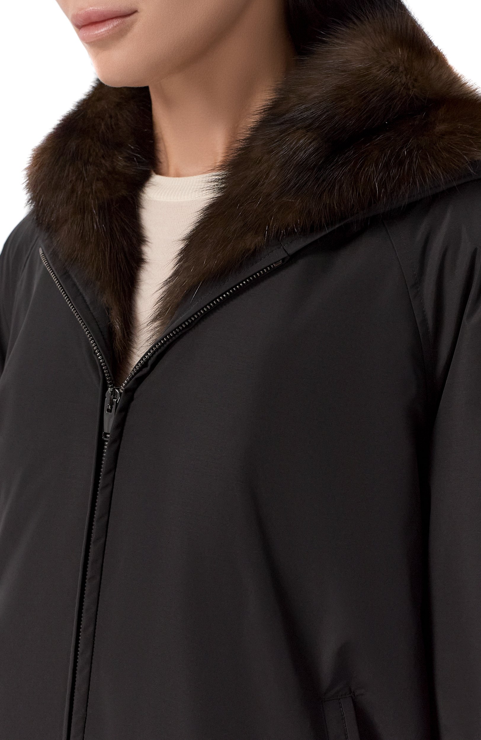 Куртка с отделкой из соболя MVST черного цвета по цене 2145000 руб., арт. M26.CFW.L455.1/U432065 FERMI0, фото 5 Куртка с отделкой из соболя MVST, арт. M26.CFW.L455.1/U432065 FERMI0, фото 5