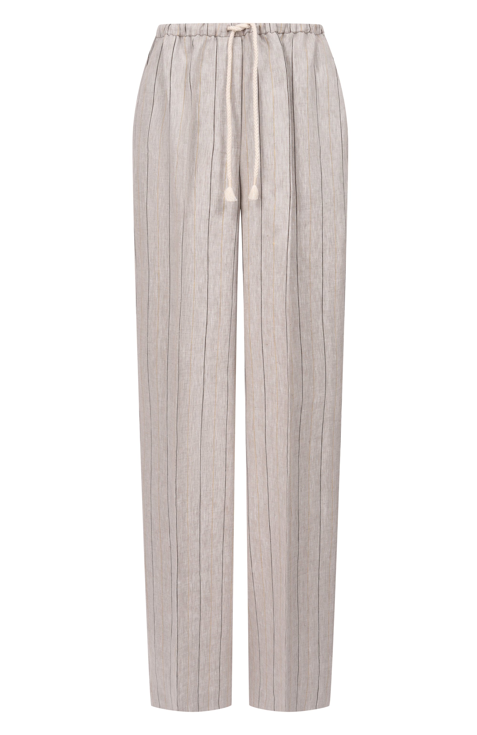 Льняные брюки 12 STOREEZ светло-серого цвета по цене 19000 руб., арт. 137570, фото 1 Льняные брюки 12 STOREEZ, арт. 137570, фото 1