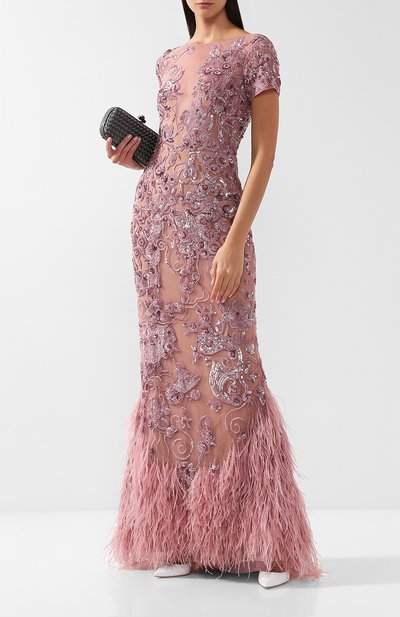 Платье-макси с перьями и декоративной отделкой ZUHAIR MURAD, арт. DRP18001/NFTU002, фото 2