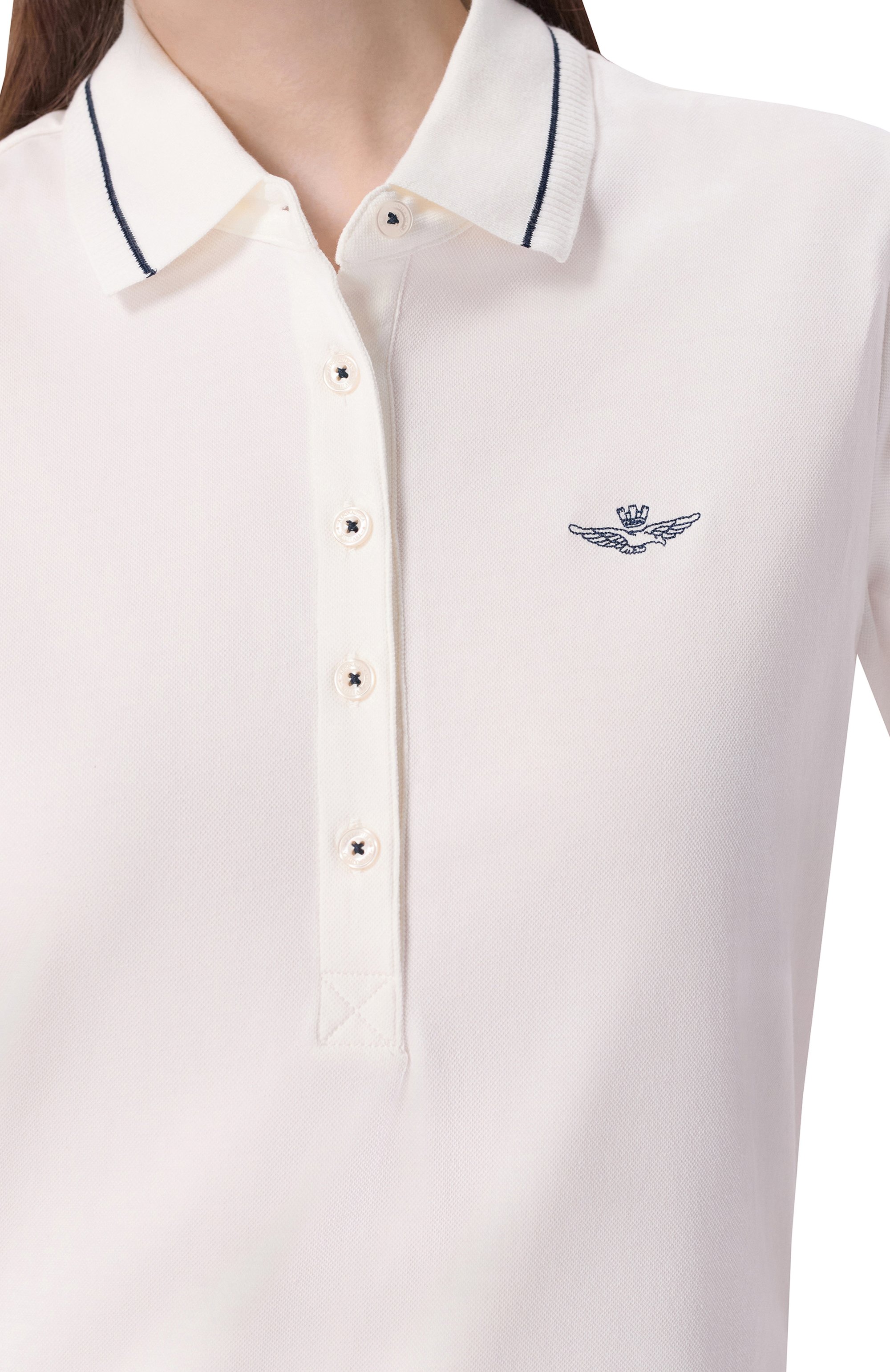 Хлопковое поло AERONAUTICA MILITARE молочного цвета по цене 13400 руб., арт. P01911DP00343, фото 5 Хлопковое поло AERONAUTICA MILITARE, арт. P01911DP00343, фото 5