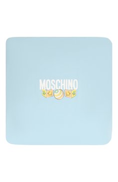 Детского хлопковое одеяло MOSCHINO голубого цвета, арт. MYB005/LCB34 | Фото 3 (Материал: Текстиль, Хлопок)