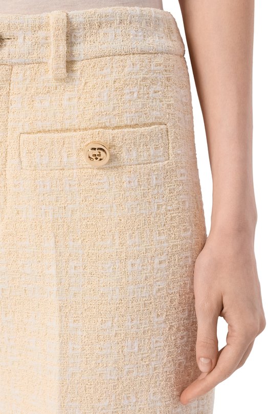 Твидовые брюки Gucci 856087/ZAUB6 Бежевый  856087/ZAUB6 Фото 5