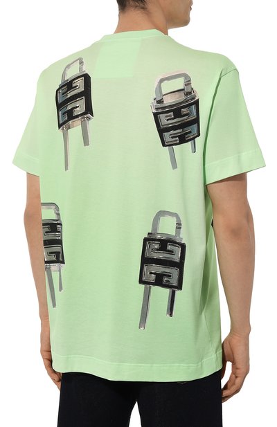 Хлопковая футболка GIVENCHY светло-зеленого цвета по цене 87550 руб., арт. BM716N/3YBC, фото 4 Хлопковая футболка GIVENCHY, арт. BM716N/3YBC, фото 4