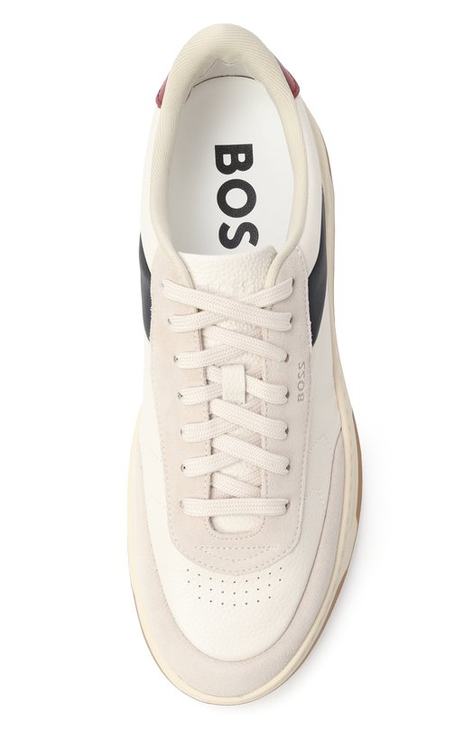 Кожаные кеды Baltimore BOSS 50548705 Кремовый  50548705 Фото 6