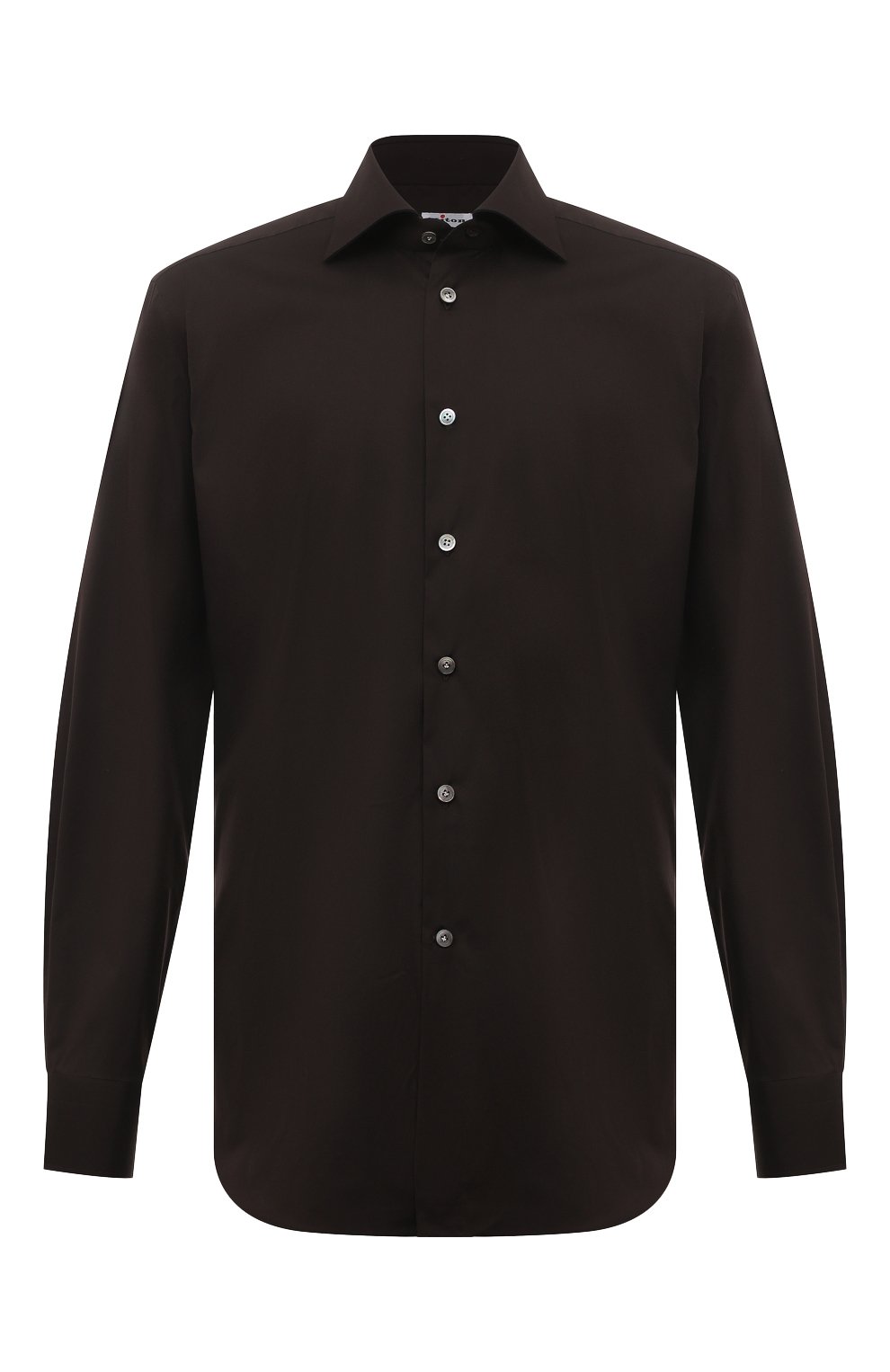 Хлопковая сорочка KITON темно-коричневого цвета по цене 87550 руб., арт. UCIH0865407, фото 1 Хлопковая сорочка KITON, арт. UCIH0865407, фото 1