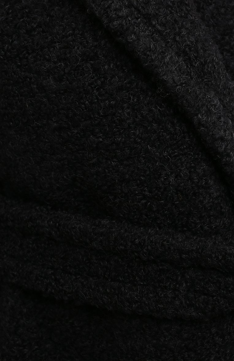 Женское пальто GANNI темно-серого цвета, арт. F6258 | Фото 5 (Рукава: Длинные; Материал подклада: Синтетический материал; Длина (верхняя одежда): До колена; Материал внешний: Синтетический материал, Шерсть; 1-2-бортные: Однобортные; Стили: Кэжуэл; Региональные ограничения белый список (Axapta Mercury): Не проставлено)