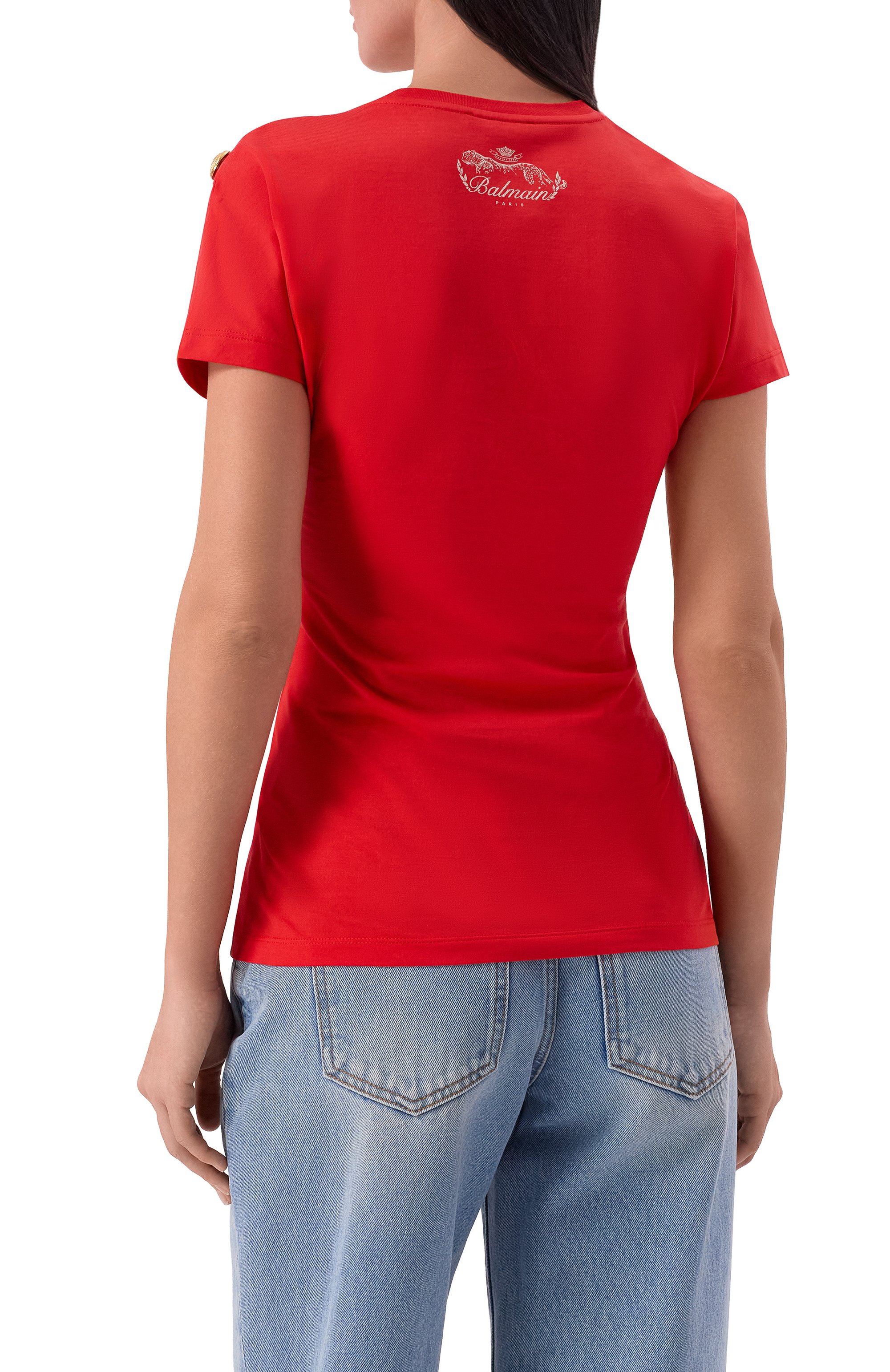 Хлопковая футболка BALMAIN, арт. FF0EF002/GF23, фото 4
