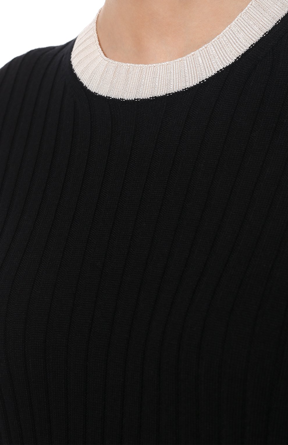 Шерстяной пуловер MONCLER черного цвета по цене 68300 руб., арт. H1-093-9C000-05-M1441, фото 5 Шерстяной пуловер MONCLER, арт. H1-093-9C000-05-M1441, фото 5