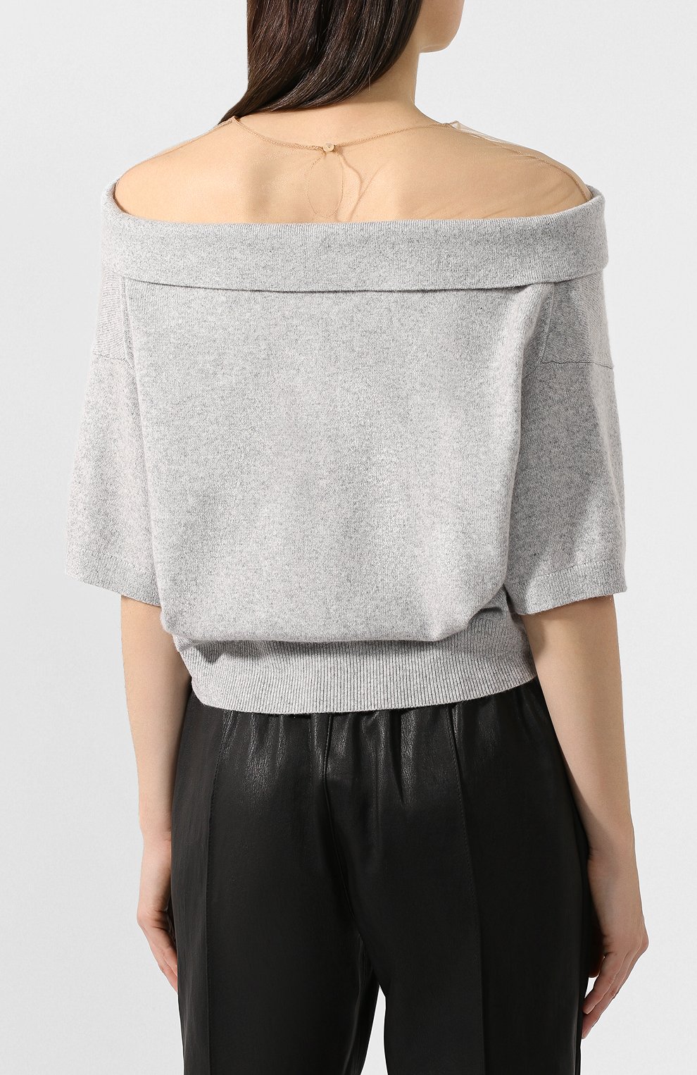 Топ из смеси шерсти и вискозы ALEXANDER WANG серого цвета по цене 56800 руб., арт. 1KC1201104, фото 4 Топ из смеси шерсти и вискозы ALEXANDER WANG, арт. 1KC1201104, фото 4
