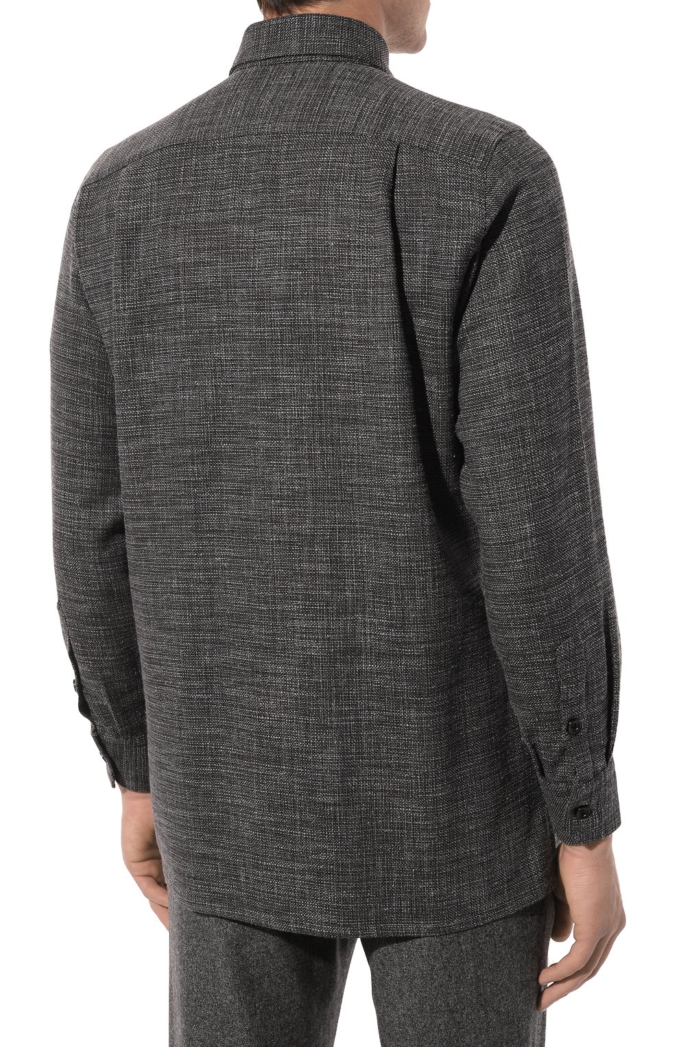 Рубашка из шерсти и шелка KITON темно-серого цвета по цене 99500 руб., арт. UMC016K0643C, фото 4 Рубашка из шерсти и шелка KITON, арт. UMC016K0643C, фото 4