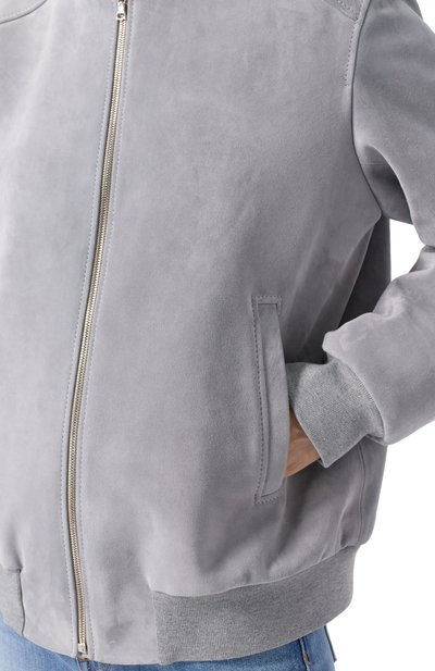 Замшевый бомбер MASLOV серого цвета по цене 165000 руб., арт. SMB01, фото 5 Замшевый бомбер MASLOV, арт. SMB01, фото 5