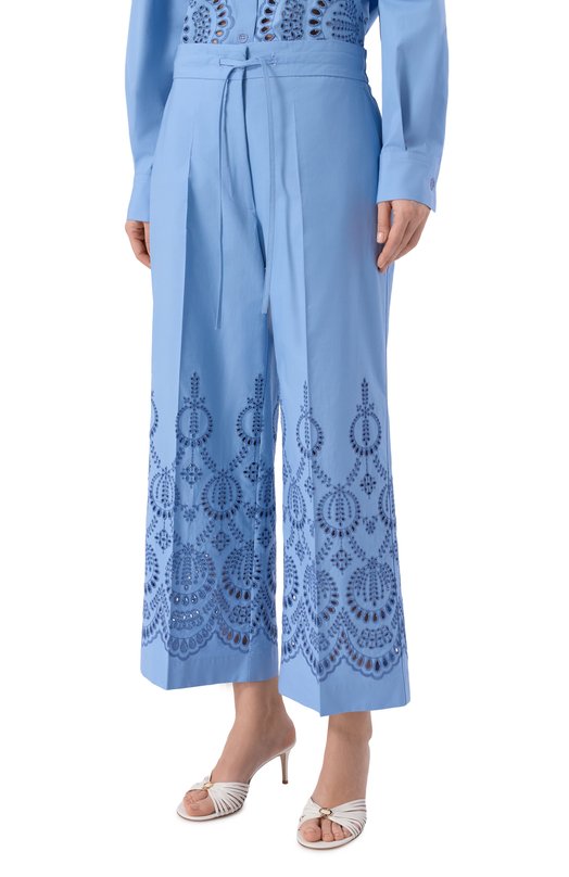 Хлопковые брюки P.A.R.O.S.H. D232447/CANNES Голубой  D232447/CANNES Фото 3